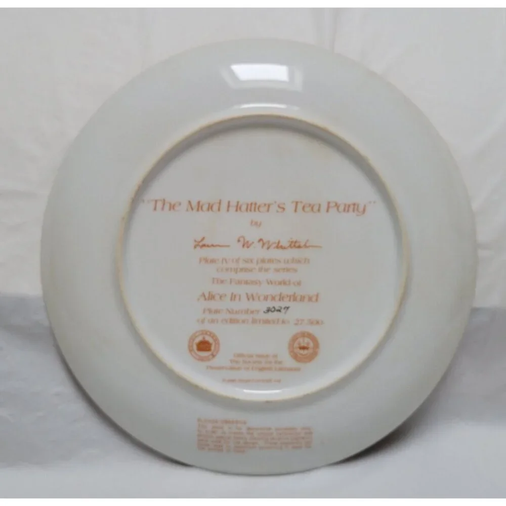 1979 Fantasy World Alice in Wonderland Plate #4 THE MAD HATTER'S TEA PARTY #3027 - Picture 2 of 3
